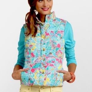 Lilly Pulitzer Vest Lauren Puffer In The  Beginning